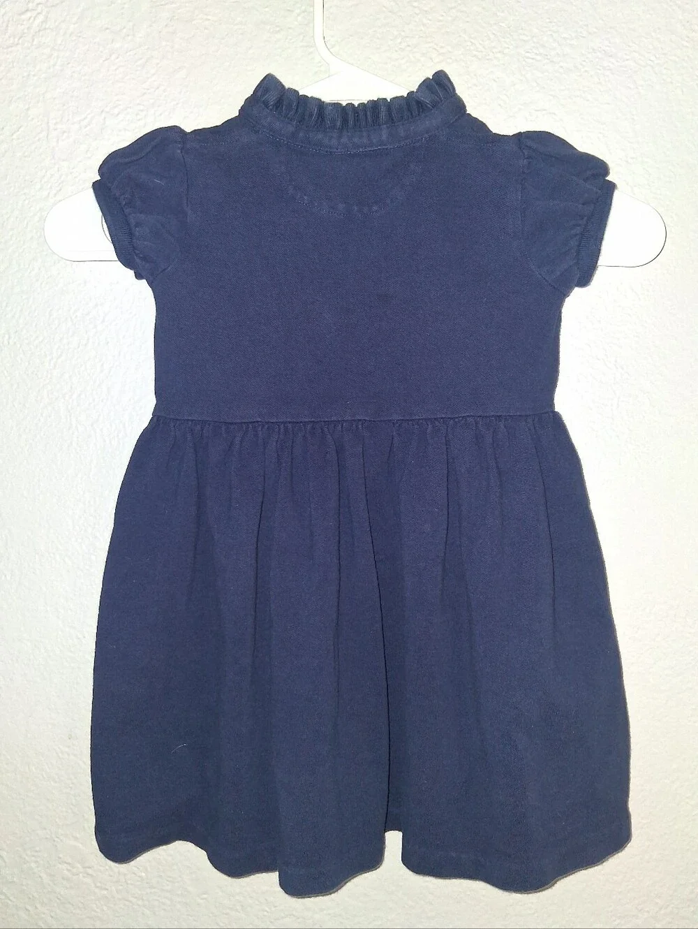 Ralph Lauren Navy With Pink Embroidered Pony Dress Popover Preppy Nautical 3T
